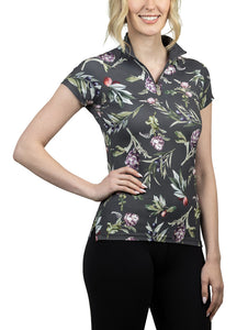 KASTEL ALL OVER BOTANICAL PRINT CAP SLEEVE