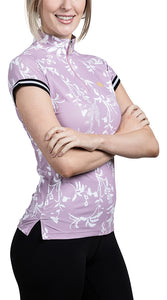 KASTEL LILAC WITH TRIM CAP SLEEVE SHIRT