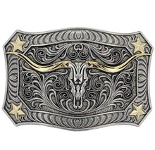 Load image into Gallery viewer, MONTANA SILVERSMITH LONGHORN ATTITUDE BUCKLE
