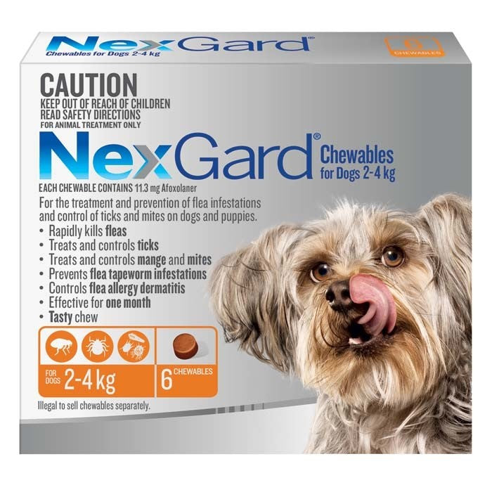 NEXGARD DOG FLEA TICK CHEWABLE 2-4KG