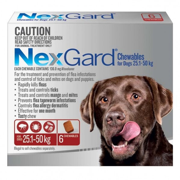 NEXGARD DOG FLEA TICK CHEWABLE 25.1-50KG