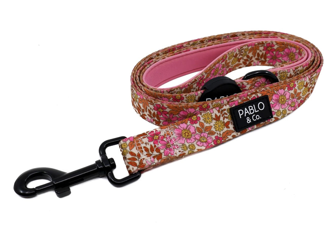 PABLO & CO PINK POSIES DOG LEASH