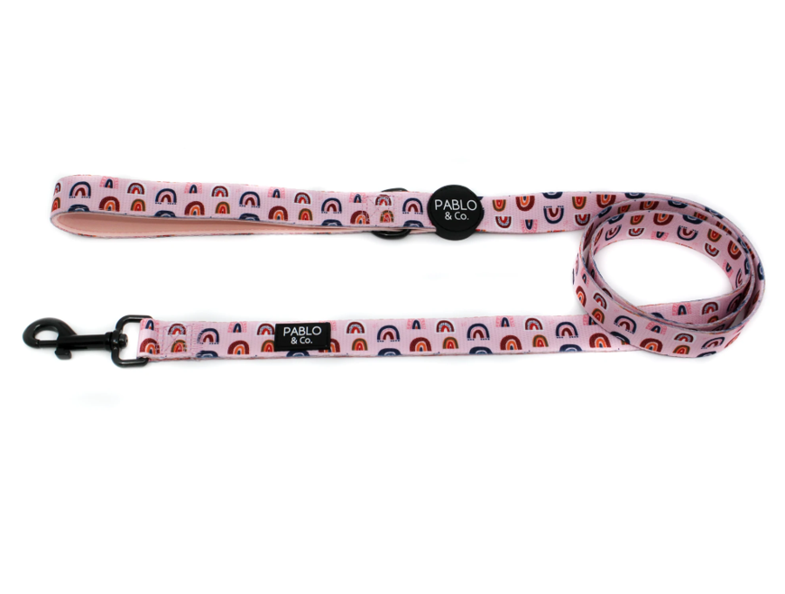 PABLO & CO PINK RAINBOWS DOG LEASH