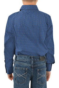 Pure Western Boys Duke Print Western Long Sleeve Shirt