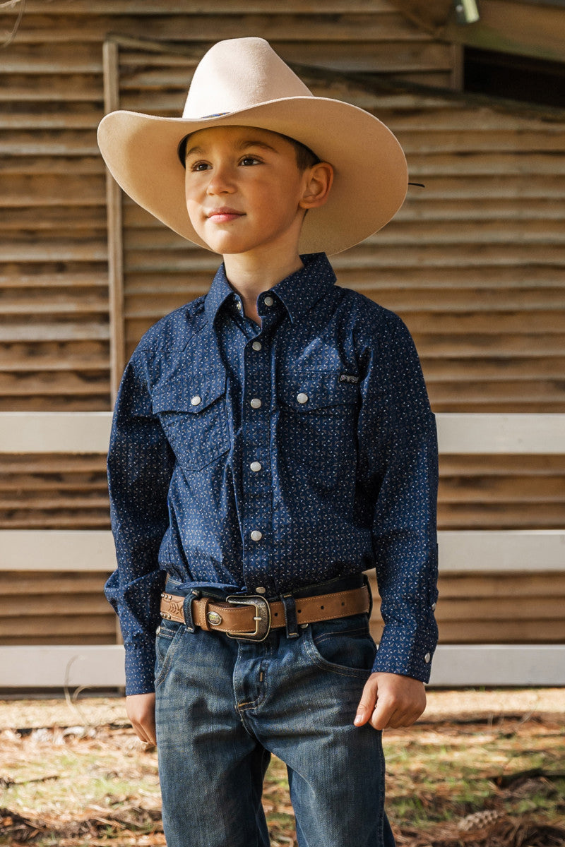 Pure Western Boys Duke Print Western Long Sleeve Shirt