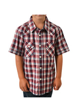 Load image into Gallery viewer, PURE WESTERN BOYS EDWARD CHECK WESTERN SHORT SLEEVE SHIRT
