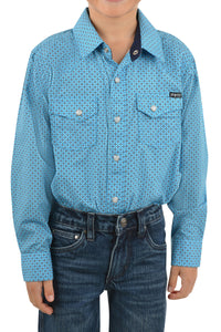 PURE WESTERN BOYS ROY PRINT WESTERN LONG SLEEVE SHIRT