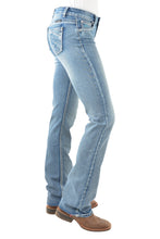 Load image into Gallery viewer, PURE WESTERN WOMENS CRISS CROSS RELAXED RIDER 36 LEG JEAN
