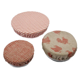 RAINE & HUMBLE SPECKLED GINHAM ASSORTED FOOD COVER SET