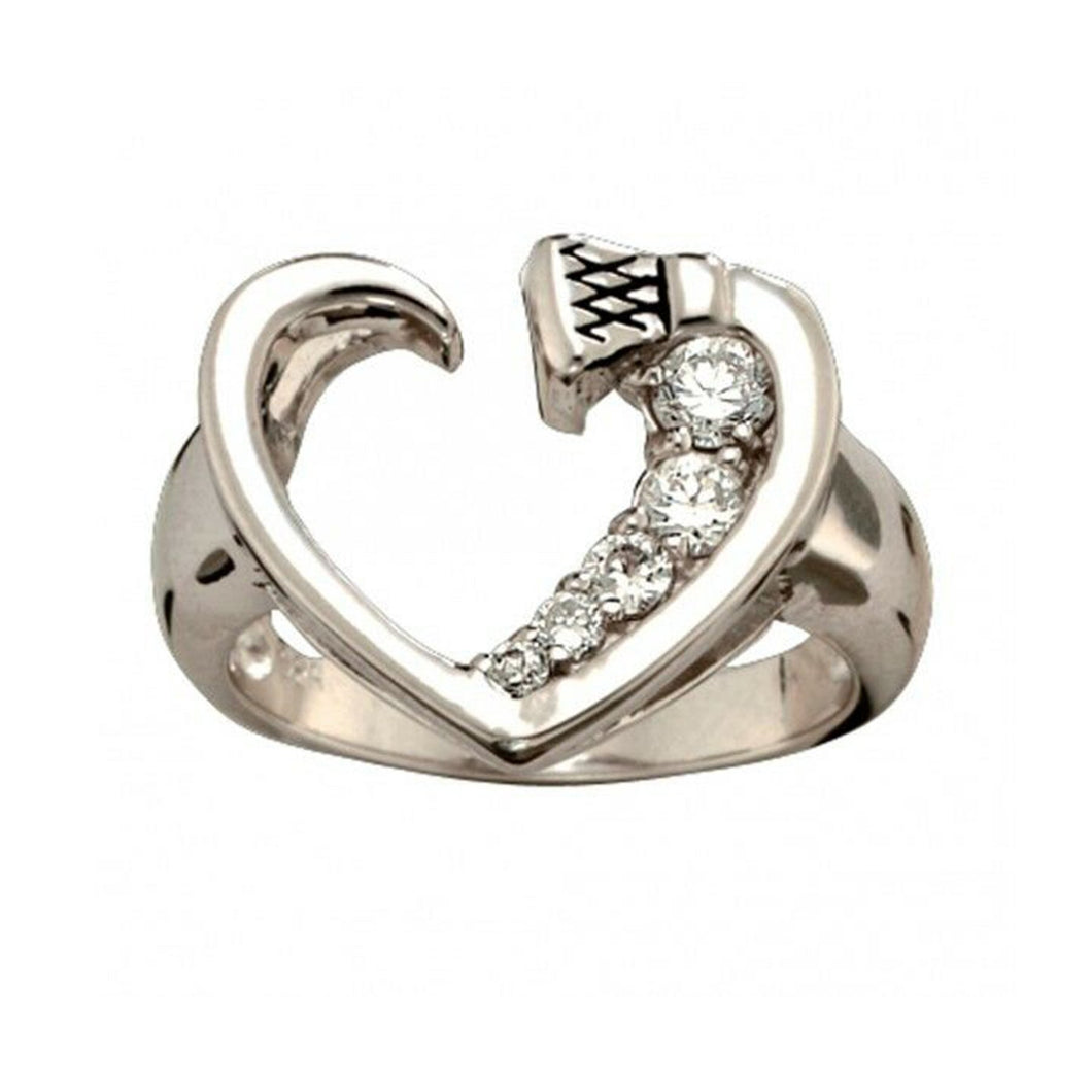 SILVER AND SHINE HORSESHOE NAIL HEART RING