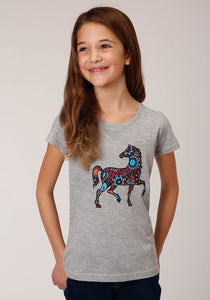 ROPER GIRLS FIVE STAR COLLECTION SHORT SLEEVE KNIT TEE