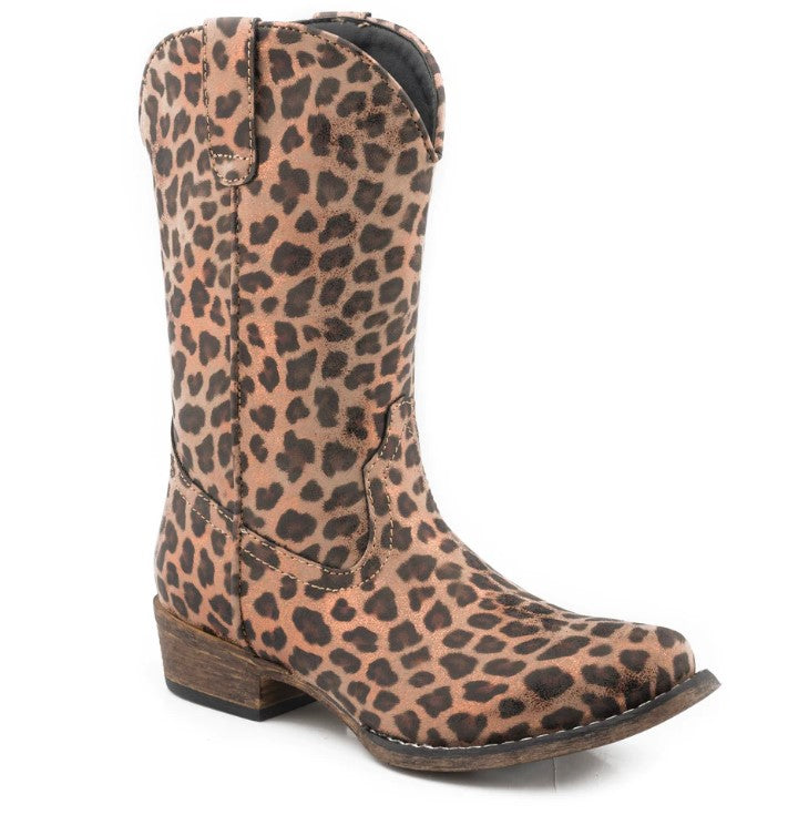 Roper Kids Riley Leopard Bronze Boots