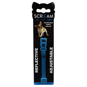 Scream Reflective Adjustable Puppy Collar 1Cm X 19-31Cm