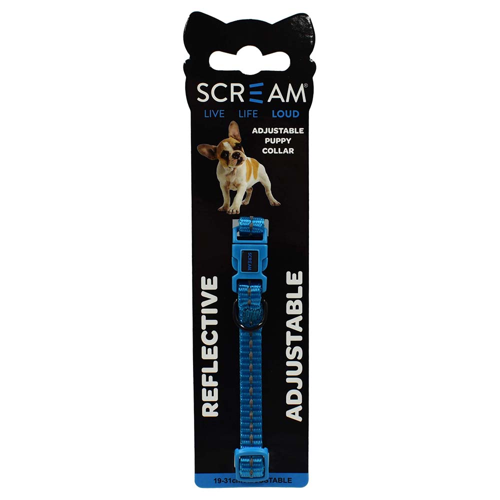 Scream Reflective Adjustable Puppy Collar 1Cm X 19-31Cm