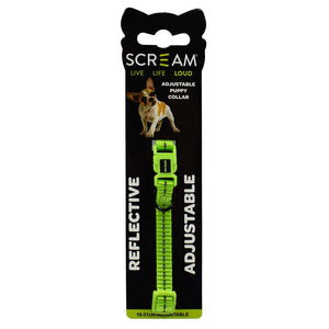 Scream Reflective Adjustable Puppy Collar 1Cm X 19-31Cm