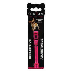 Scream Reflective Adjustable Puppy Collar 1Cm X 19-31Cm