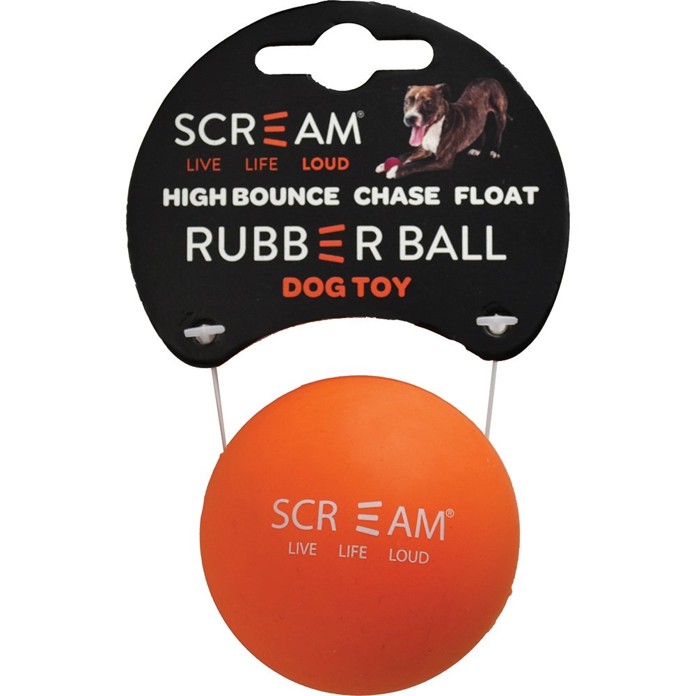 SCREAM RUBBER BALL DOG TOY