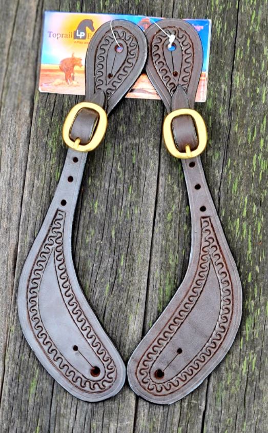 Toprail Equine Shaped Strap With Engraved Border