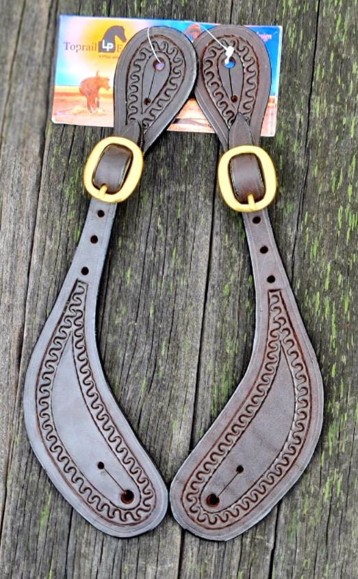TOPRAIL EQUINE SHAPED STRAP WITH ENGRAVED BORDER