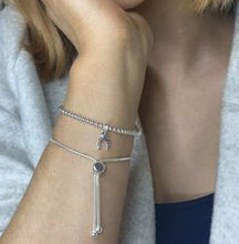 Load image into Gallery viewer, 925 SS SNAKE LARIAT BRACELET WITH BALL DROPS
