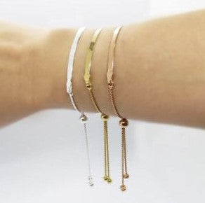 S & S 925 SS ROSE GOLD HERRINGBONE LARIAT