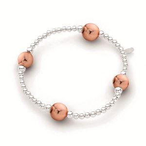 S & S ELASTIC BALL BRACELET WITH ROSE GOLD 3MM