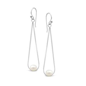 S & S 925 SS FRESHWATER LONG PEARL EARRING 58MM