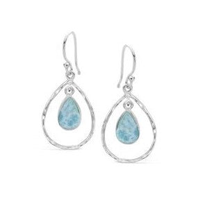 S & S 925 SS LARIMAR EARRINGS