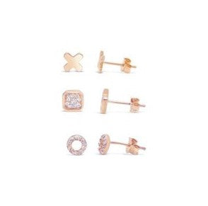 S & S 925 SS ROSE GOLD CZ STUD PACK