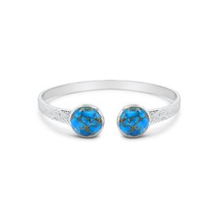 S & S 925 SS TURQUOISE 13X13MM CUFF 5MM