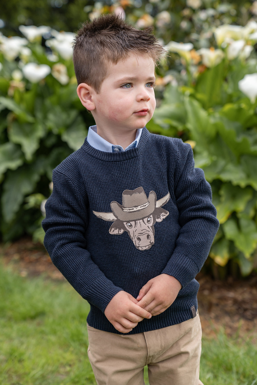 THOMAS COOK BOYS BULL HEAD CREW NECK KNIT JUMPER