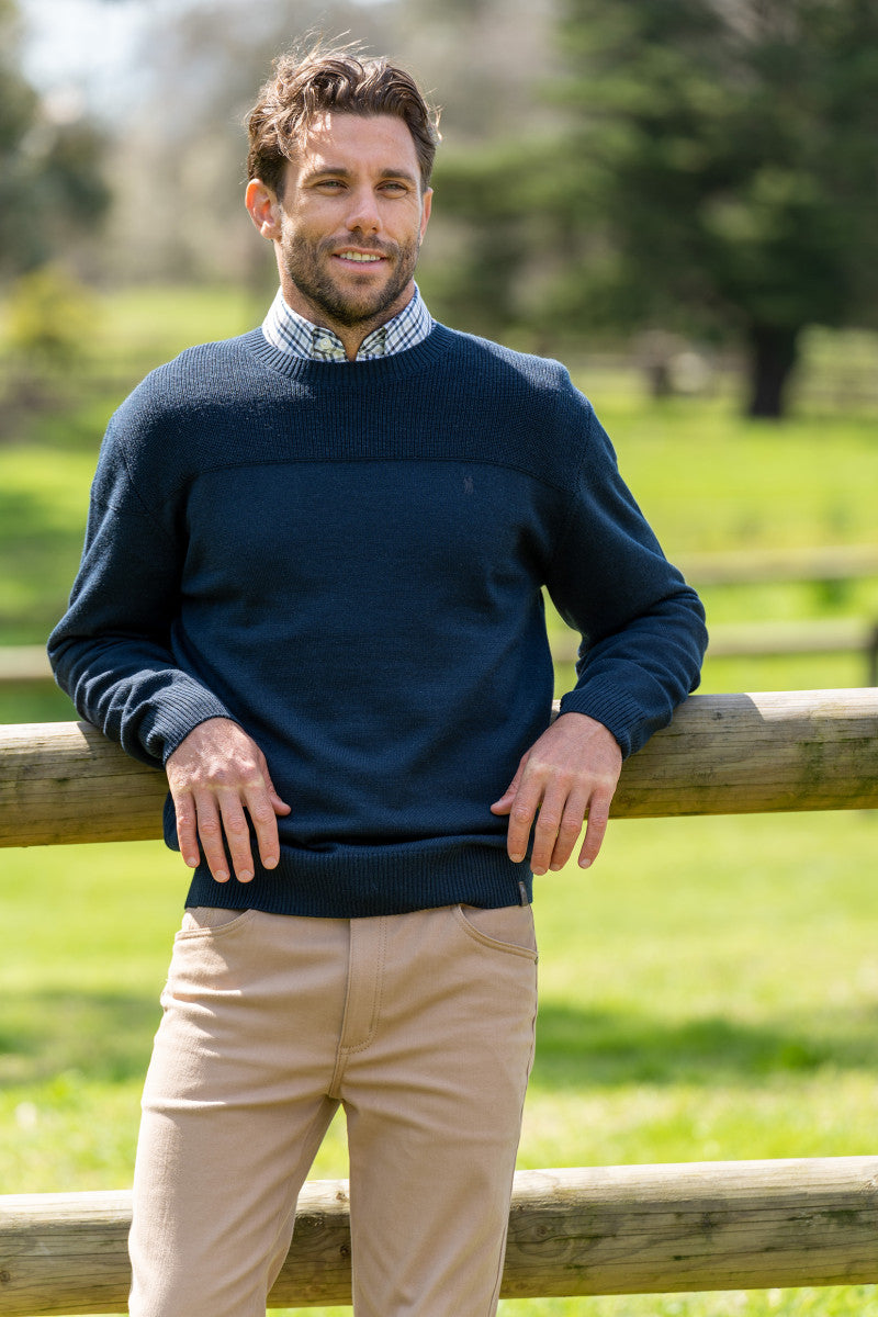 THOMAS COOK MENS OXLEY CREW NECK KNIT JUMPER