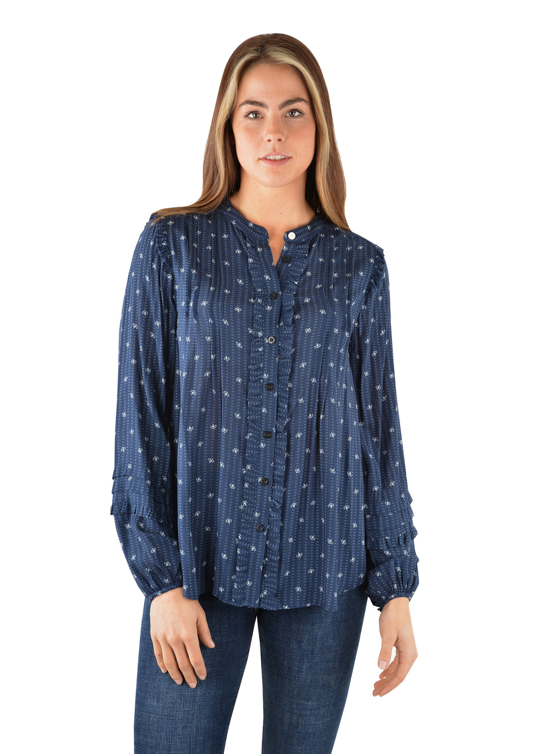 Thomas Cook Womens Indigo Long Sleeve Blouse