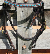 Load image into Gallery viewer, TOPRAIL BARCCO BRIDLE WITH TURQUOISE STITCH
