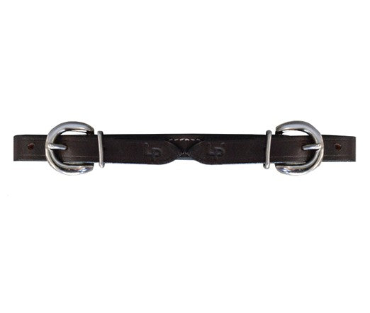 TOPRAIL LEATHER CURB STRAP WITH SILVER BUCKLE ENDS