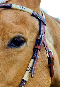 TOPRAIL CROSSOVER HEADSTALL BRIDLE WITH KNOTTING