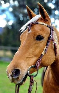 TOPRAIL CROSSOVER HEADSTALL BRIDLE WITH KNOTTING