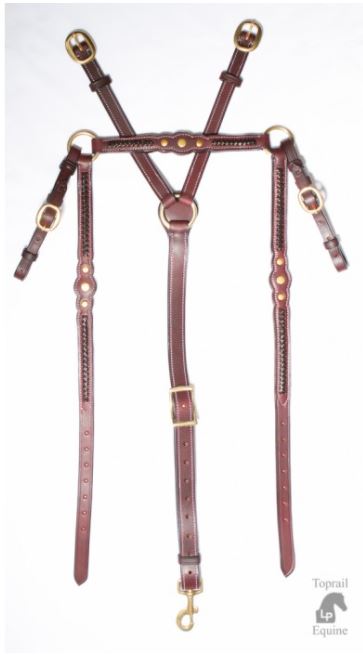 TOPRAIL EQUINE PLAITED SHOW BREASTPLATE WITH STUDS