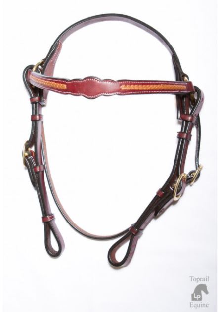 TOPRAIL EQUINE LEATHER PLAITED BRIDLE
