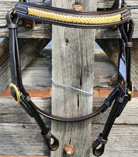 Load image into Gallery viewer, TOPRAIL GOLD PLAIT BROWBAND BRIDLE
