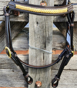 TOPRAIL GOLD PLAIT BROWBAND BRIDLE