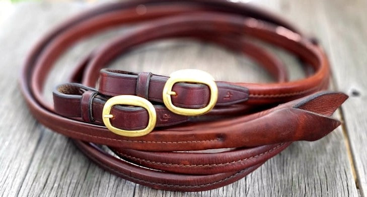 Toprail Soft Padded Split Show Reins With Popper Ends