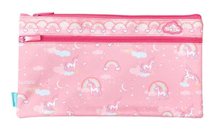 TWIN ZIP PENCIL CASE - RAINBOW UNICORN