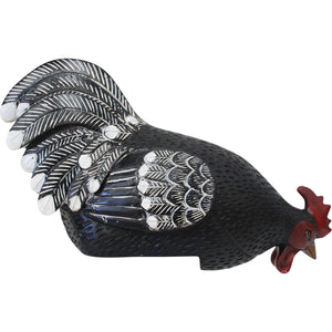 BLACK SITTING ROOSTER