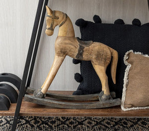 WOODEN FILLY ROCKING HORSE WITH SADDLE