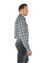Load image into Gallery viewer, Wrangler Mens Gould Check Logo Western Long Sleeve Shirt
