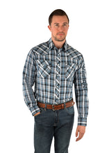 Load image into Gallery viewer, Wrangler Mens Gould Check Logo Western Long Sleeve Shirt
